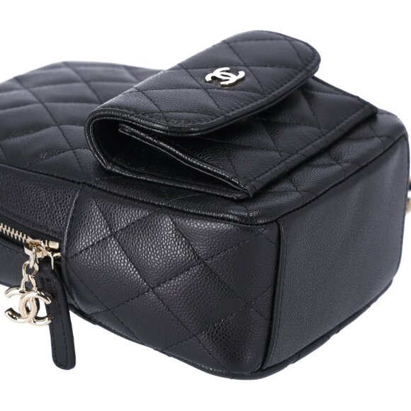 CHANEL Caviar Quilted CC Mini Classic Backpack Black Convertible Crossbody - Picture 9 of 11